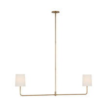 Load image into Gallery viewer, Go Lightly Linear Chandelier in Soft Brass/Linen (2-Light).

