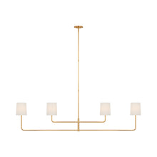 Load image into Gallery viewer, Go Lightly Linear Chandelier in Gild/Linen (4-Light).
