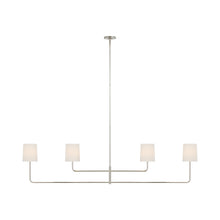 Load image into Gallery viewer, Go Lightly Linear Chandelier in Polished Nickel/Linen (4-Light).
