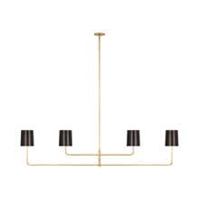 Load image into Gallery viewer, Go Lightly Linear Chandelier in Soft Brass/Bronze (4-Light).
