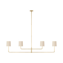 Load image into Gallery viewer, Go Lightly Linear Chandelier in Soft Brass/China White (4-Light).
