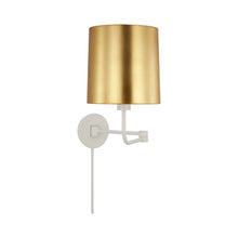 Load image into Gallery viewer, Go Lightly Swing Arm Wall Light in China White/Gild.
