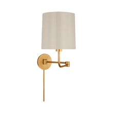 Load image into Gallery viewer, Go Lightly Swing Arm Wall Light in Gild/China White.

