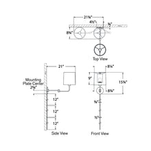 Load image into Gallery viewer, Go Lightly Swing Arm Wall Light - line drawing.

