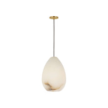 Load image into Gallery viewer, Alina Pendant Light in Hand Rubbed Antique Brass/Alabaster (Small).
