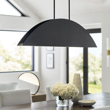 Load image into Gallery viewer, Bau LED Linear Suspension Light in dining room.
