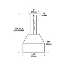 Load image into Gallery viewer, Bling LED Pendant Light - line drawing.
