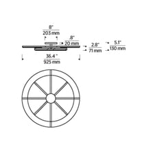 Load image into Gallery viewer, Cityscape LED Flush Mount Ceiling Light - line drawing.
