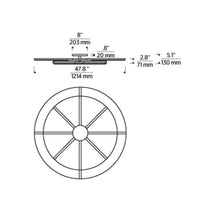 Load image into Gallery viewer, Cityscape LED Flush Mount Ceiling Light - line drawing.
