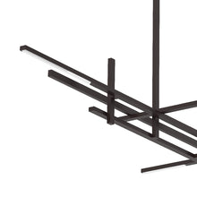 Load image into Gallery viewer, Cityscape Stacked Linear LED Chandelier in Detail.
