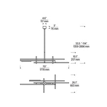 Load image into Gallery viewer, Cityscape Stacked Linear LED Chandelier - line drawing.
