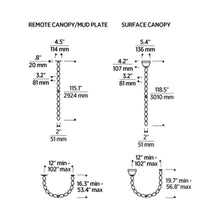 Load image into Gallery viewer, Collier LED Chandelier - line drawing.
