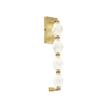 Load image into Gallery viewer, Collier LED Wall Light in Hand Rubbed Antique Brass/Crystal (14.8-Inch).

