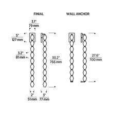 Load image into Gallery viewer, Collier LED Wall Light - line drawing.
