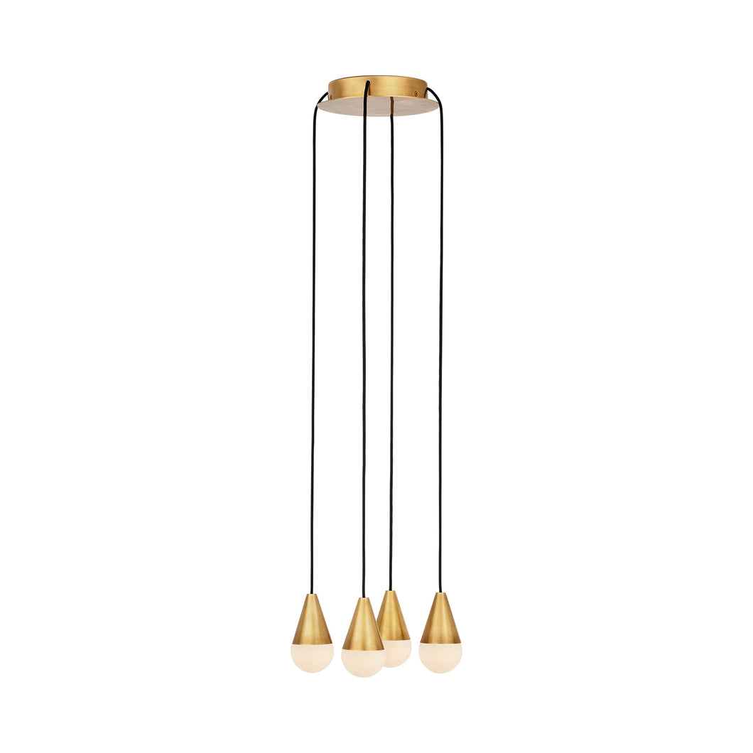 Cupola LED Chandelier in Hand Rubbed Antique Brass (4-Light).