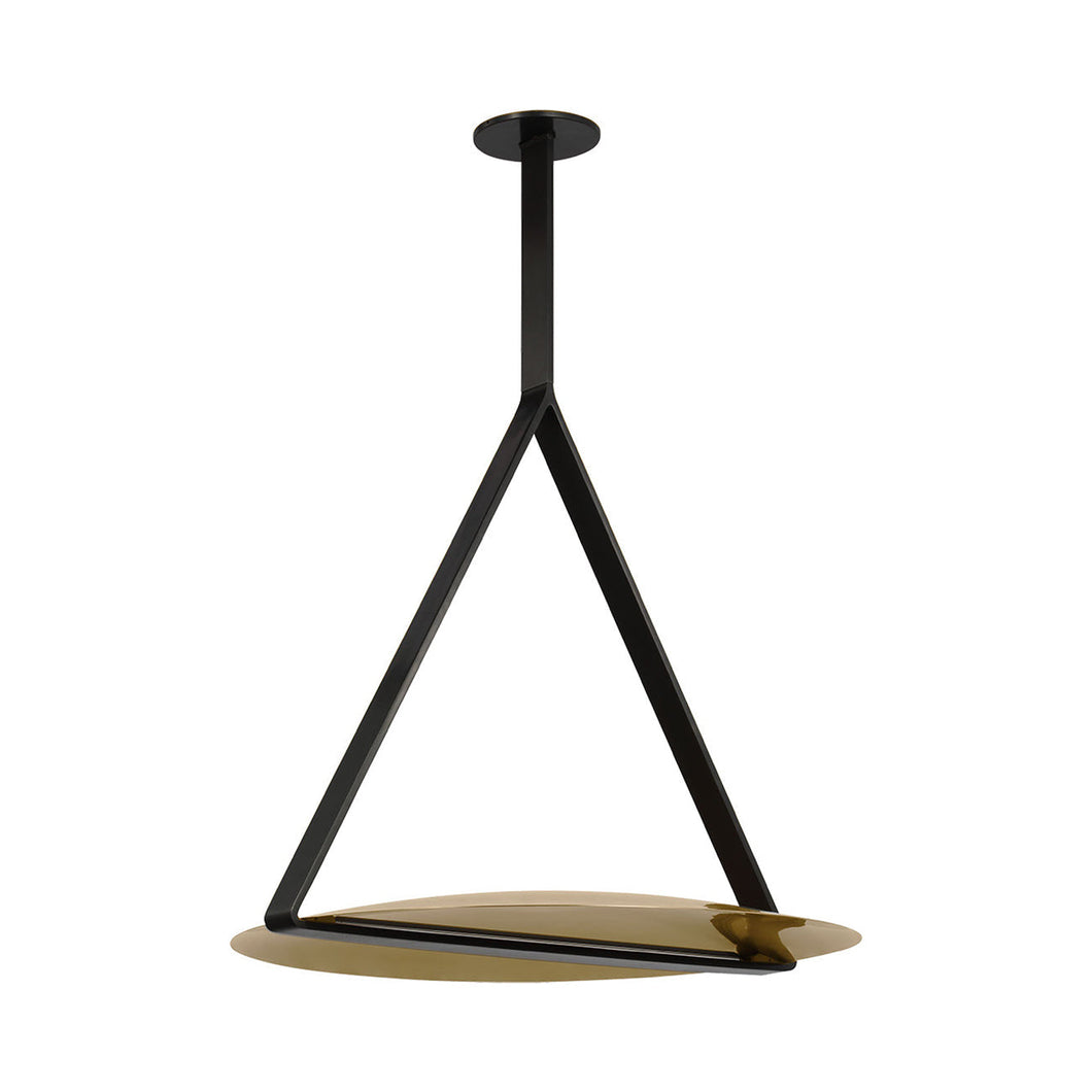 Cymbal LED Pendant Light in Dark Bronze/Natural Brass.