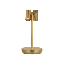 Load image into Gallery viewer, Doppia LED Table Lamp in Hand Rubbed Antique Brass (Small).
