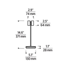 Load image into Gallery viewer, Doppia LED Table Lamp - line drawing.
