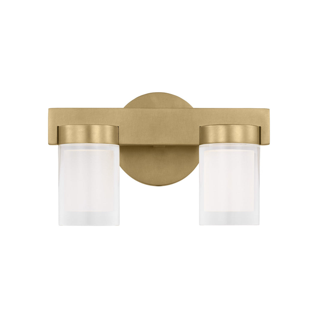Esfera LED Bath Vanity Light in Natural Brass.