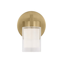 Load image into Gallery viewer, Esfera LED Bath Wall Light in Natural Brass.
