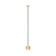 Load image into Gallery viewer, Gable Port Alone LED Pendant Light in Hand Rubbed Antique Brass.
