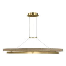 Load image into Gallery viewer, Grace LED Chandelier in Hand Rubbed Antique Brass/Natural Oak (48-Inch).
