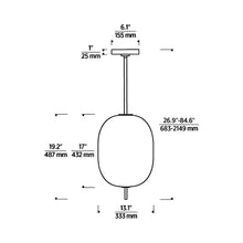Load image into Gallery viewer, Heian LED Pendant Light - line drawing.

