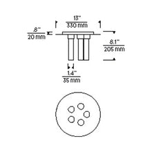 Load image into Gallery viewer, Kola LED Semi Flush Mount Ceiling Light - line drawing.
