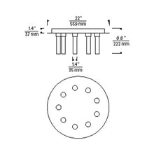 Load image into Gallery viewer, Kola LED Semi Flush Mount Ceiling Light - line drawing.
