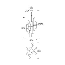 Load image into Gallery viewer, Langston LED Chandelier - line drawing.
