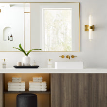 Load image into Gallery viewer, Langston LED Wall Light in bathroom.
