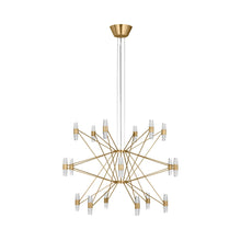 Load image into Gallery viewer, Lassell LED Chandelier in Natural Brass (3-Tier).
