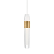 Load image into Gallery viewer, Lassell Mini LED Pendant Light in Natural Brass (9.3-Inch).
