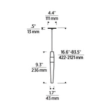Load image into Gallery viewer, Lassell Mini LED Pendant Light - line drawing.
