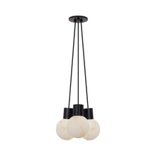 Load image into Gallery viewer, Mina 3-Light LED Chandelier in Black/Black Cord.

