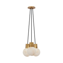 Load image into Gallery viewer, Mina 3-Light LED Chandelier in Hand Rubbed Antique Brass/Black Cord.
