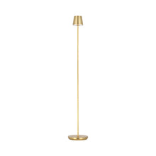 Load image into Gallery viewer, Nevis LED Floor Lamp in Hand Rubbed Antique Brass.
