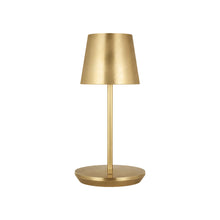 Load image into Gallery viewer, Nevis LED Table Lamp in Hand Rubbed Antique Brass (Small).
