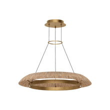 Load image into Gallery viewer, Noa LED Chandelier in Hand Rubbed Antique Brass/Natural (Medium).
