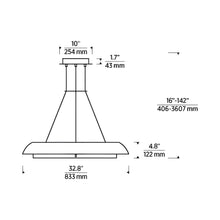 Load image into Gallery viewer, Noa LED Chandelier - line drawing.
