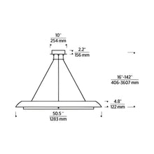 Load image into Gallery viewer, Noa LED Chandelier - line drawing.
