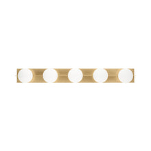 Load image into Gallery viewer, Orbel Bath Vanity Light in Natural Brass (5-Light).
