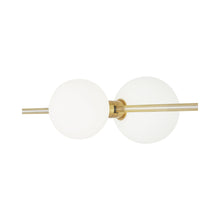 Load image into Gallery viewer, Orbs LED Wall Light in Aged Brass (Horizontal).

