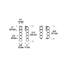 Load image into Gallery viewer, Perle LED Wall Light - line drawing.
