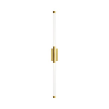 Load image into Gallery viewer, Phobos LED Vanity Wall Light in Natural Brass.
