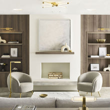 Load image into Gallery viewer, Phobos LED Wide Flush Mount Ceiling Light in living room.
