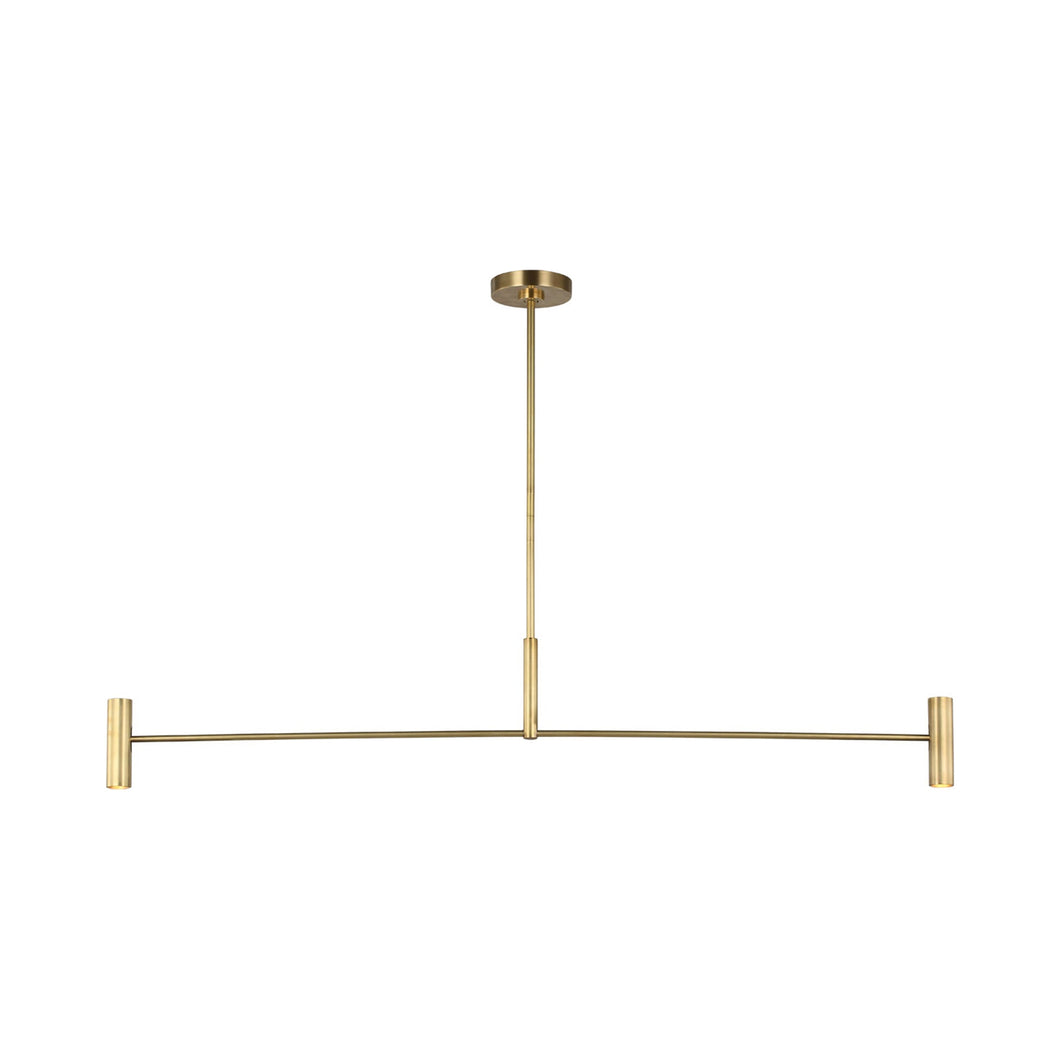 Ponte Linear LED Chandelier in Hand Rubbed Antique Brass.