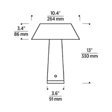 Load image into Gallery viewer, Sesa LED Table Lamp in Detail - line drawing.

