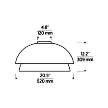 Load image into Gallery viewer, Shanti LED Flush Mount Ceiling Light - line drawing.
