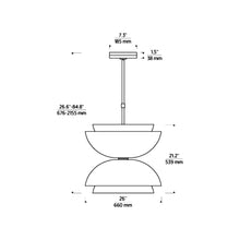 Load image into Gallery viewer, Shanti LED Pendant Light - line drawing.
